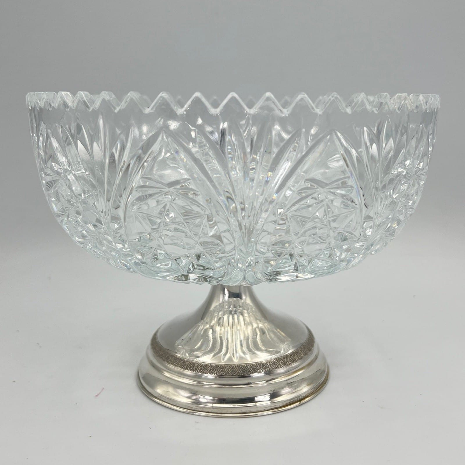Antica Alzata porta bon bon in argento 800 e vetro molato alzatina anni 50 Categoria  Sheffield & Argento
