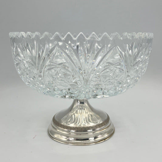 Antica Alzata porta bon bon in argento 800 e vetro molato alzatina anni 50 Categoria  Sheffield & Argento