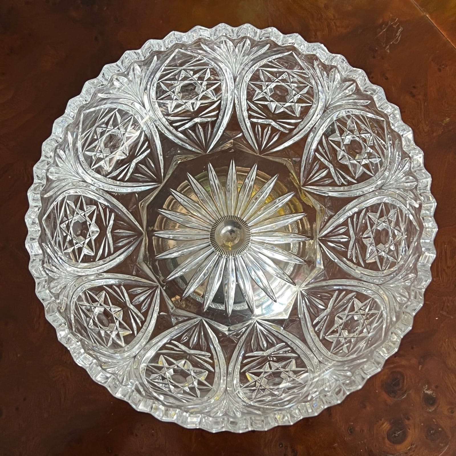 Antica Alzata porta frutta  in argento 800 e cristallo molato alzatina anni 50 Categoria  Sheffield & Argento