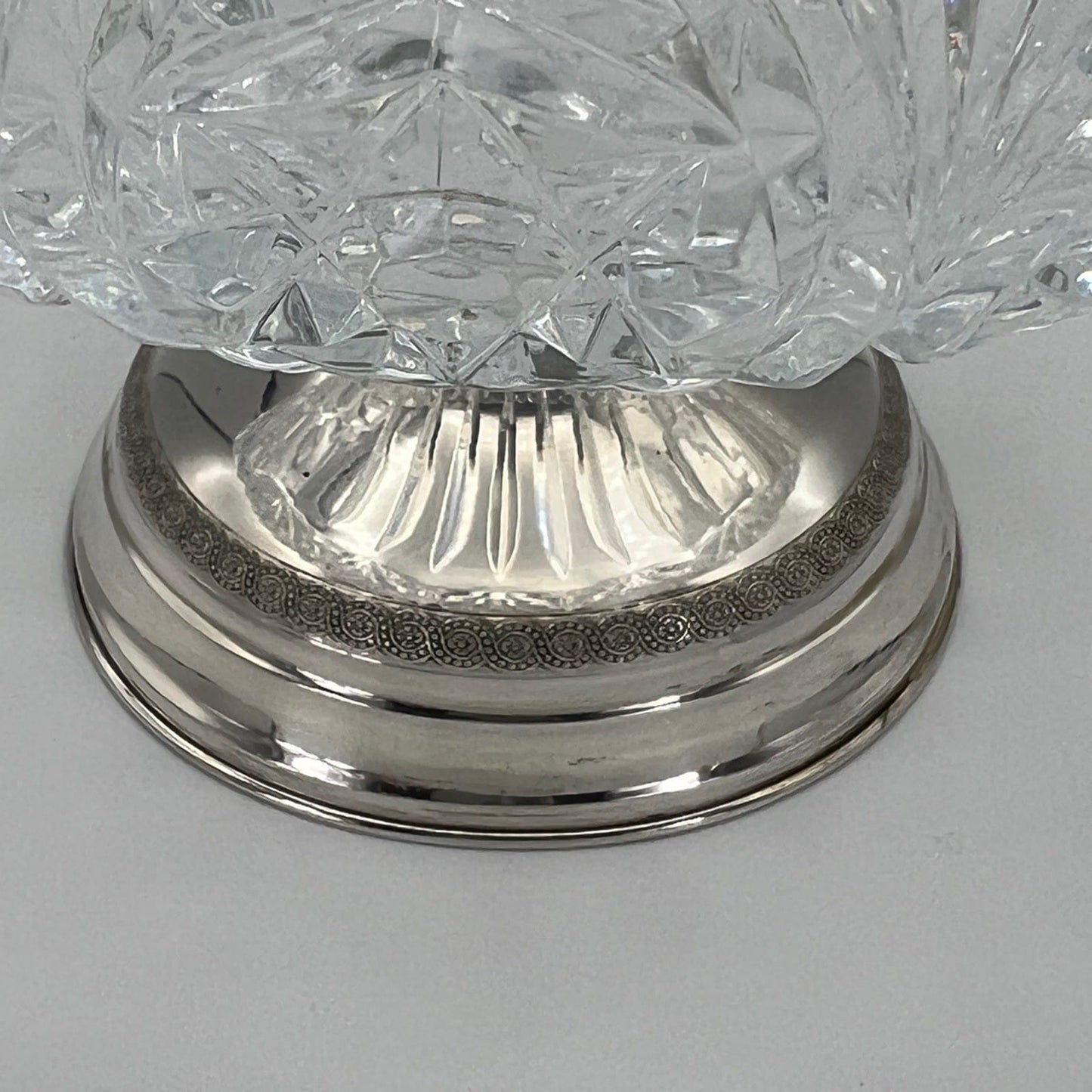 Antica Alzata porta frutta  in argento 800 e cristallo molato alzatina anni 50 Categoria  Sheffield & Argento