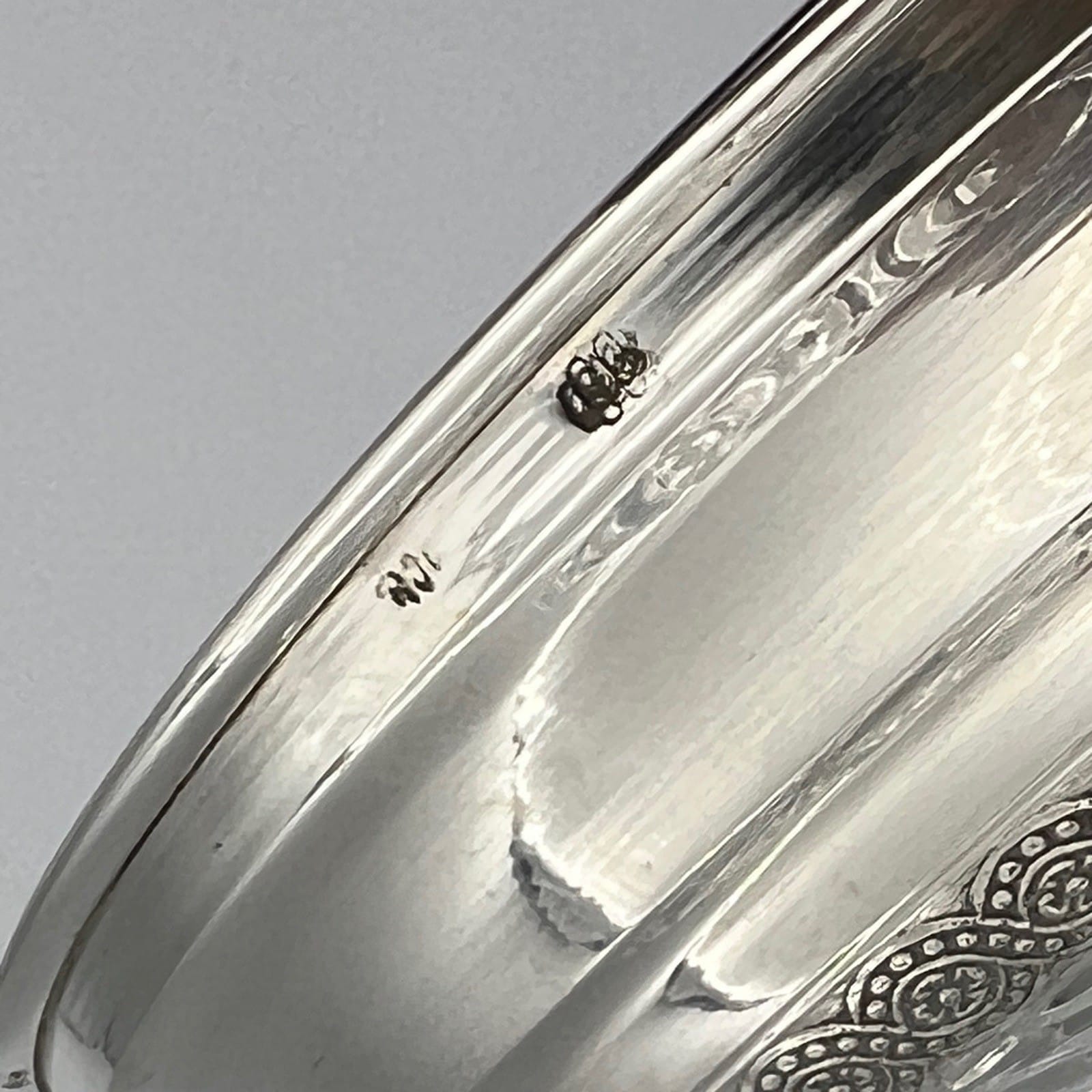 Antica Alzata porta frutta  in argento 800 e vetro molato alzatina anni 50 Categoria  Sheffield & Argento