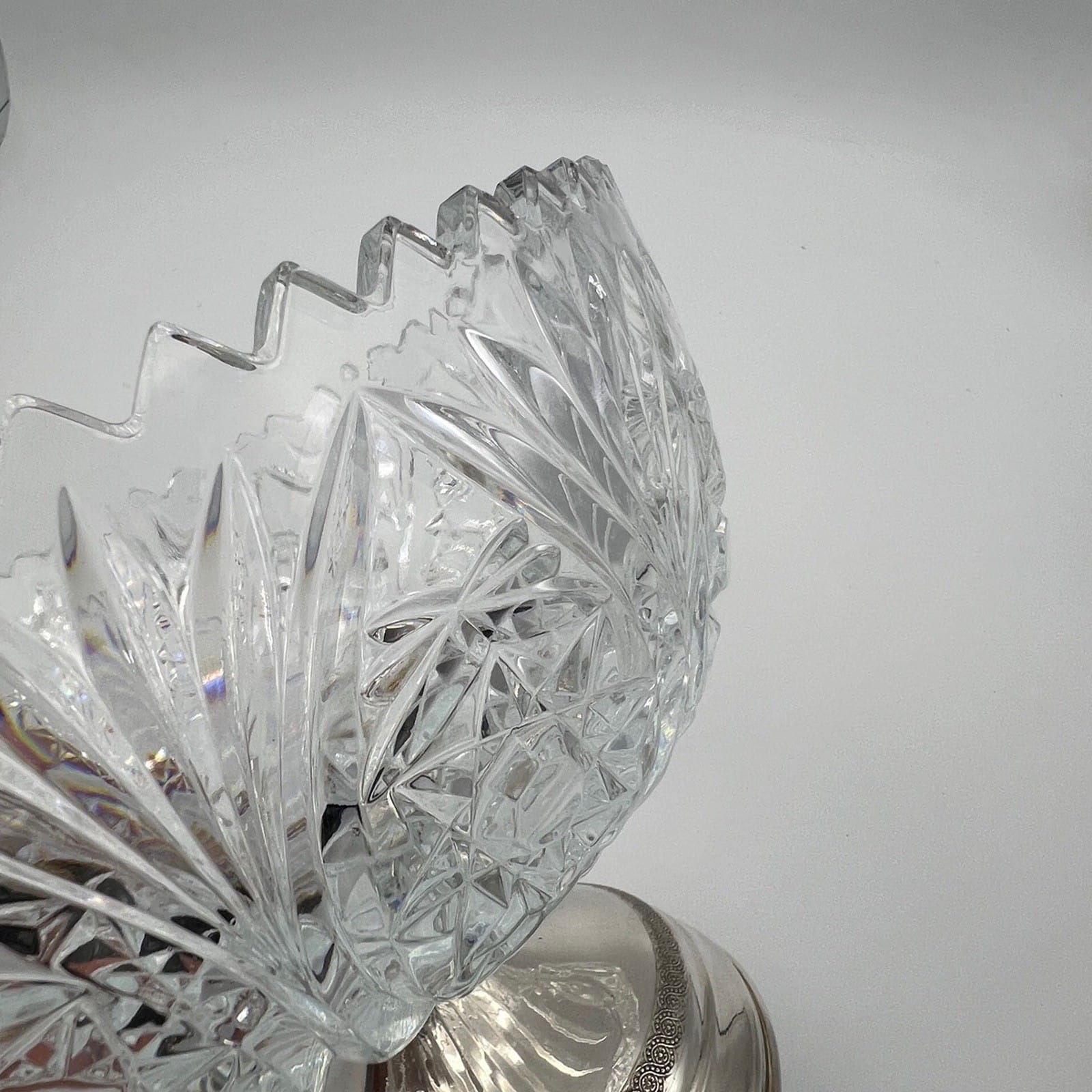 Antica Alzata porta frutta  in argento 800 e vetro molato alzatina anni 50 Categoria  Sheffield & Argento