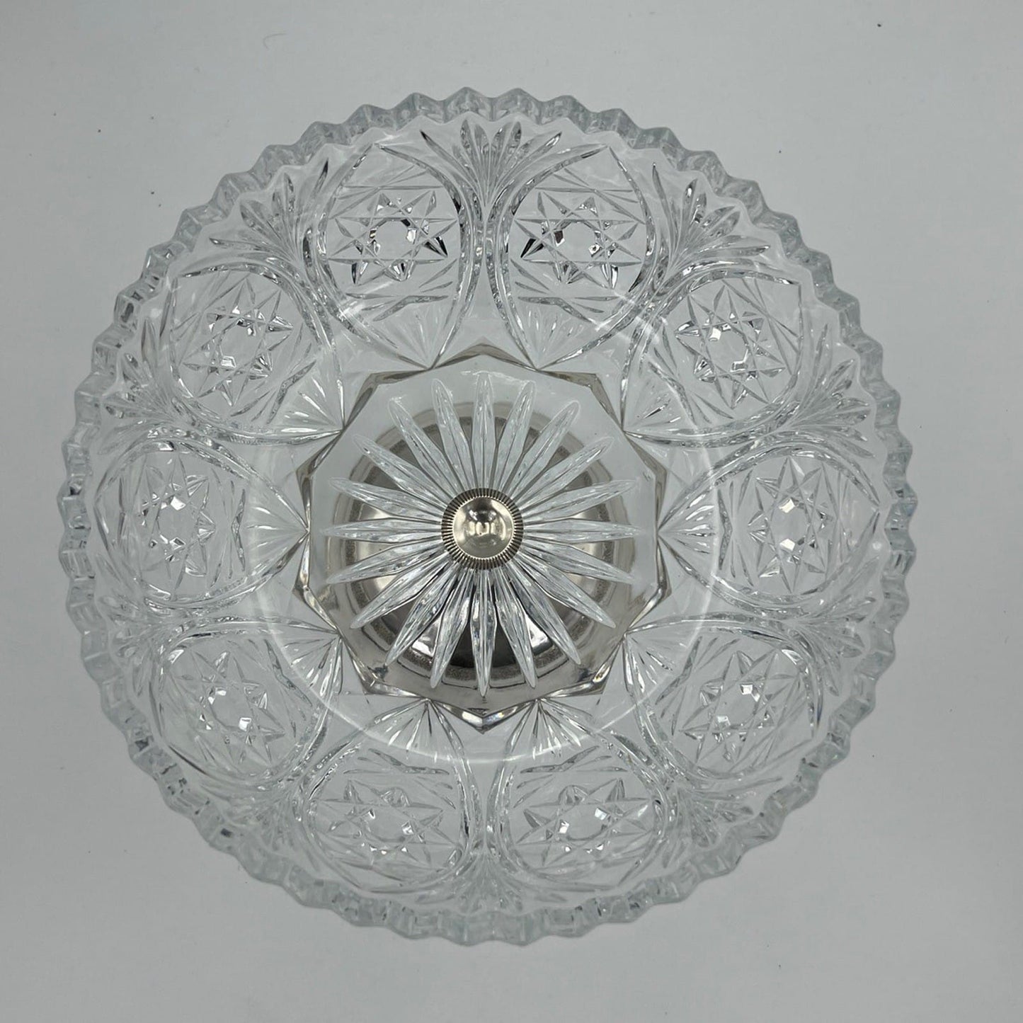 Antica Alzata porta frutta  in argento 800 e vetro molato alzatina anni 50 Categoria  Sheffield & Argento