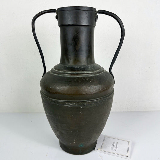 Antica Anfora in rame martellato brocca vaso con due manici XVIII epoca 700 Categoria  altro