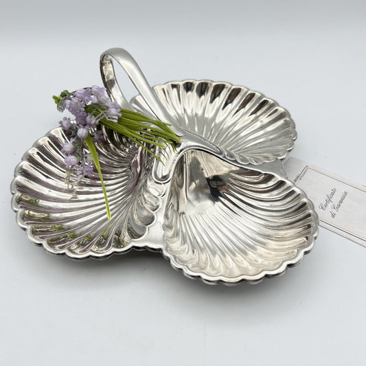 Antica Antipastiera Centrotavola in argento sheffield silver plated Conchiglia Categoria  Sheffield & Argento