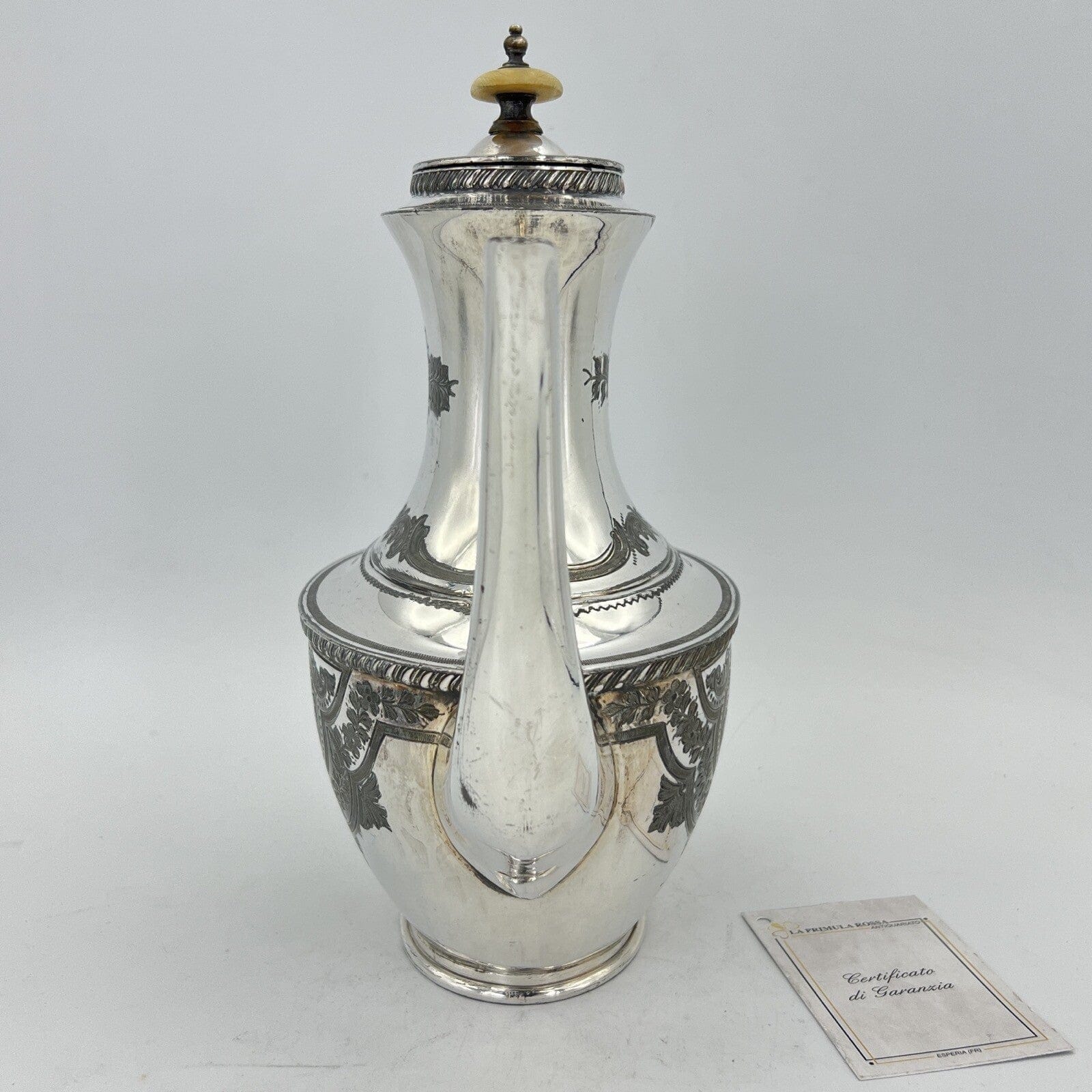 Antica Caffettiera Inglese in Argento Silver plated sheffield teiera 800 incisa Categoria  Sheffield & Argento