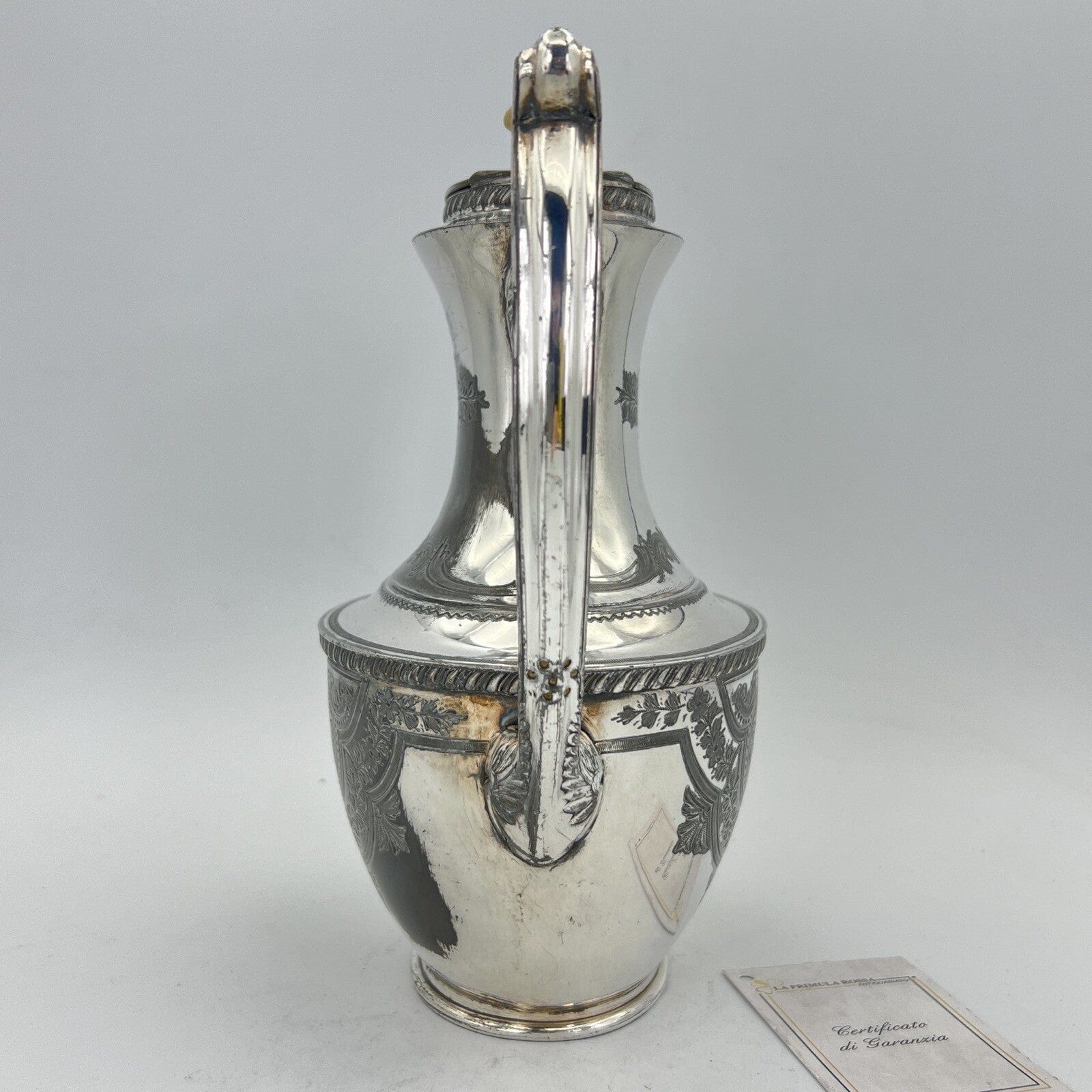 Antica Caffettiera Inglese in Argento Silver plated sheffield teiera 800 incisa Categoria  Sheffield & Argento
