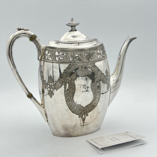 Antica caffettiera inglese in argento silver plated sheffield Teiera epoca 800 D Categoria  Sheffield & Argento