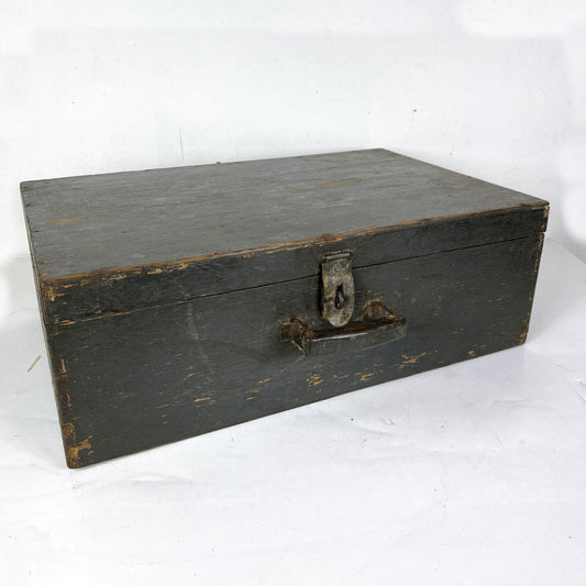 Antica Cassa in legno tipo militare scatola con manico valigia Vintage Verde Categoria  Casse & Bauli