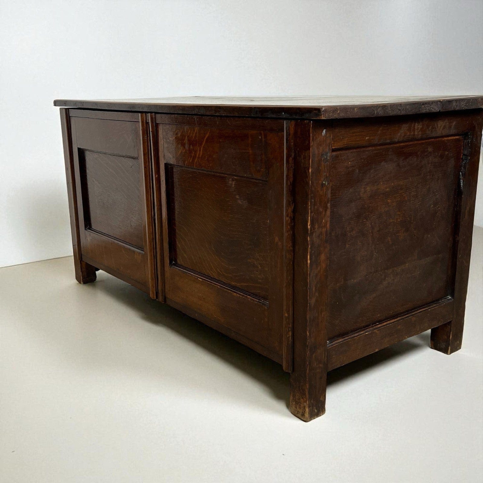 Antica Cassapanca Inglese in legno di rovere Epoca 800 Baule Panca  Madia Cassa Categoria  Casse & Bauli