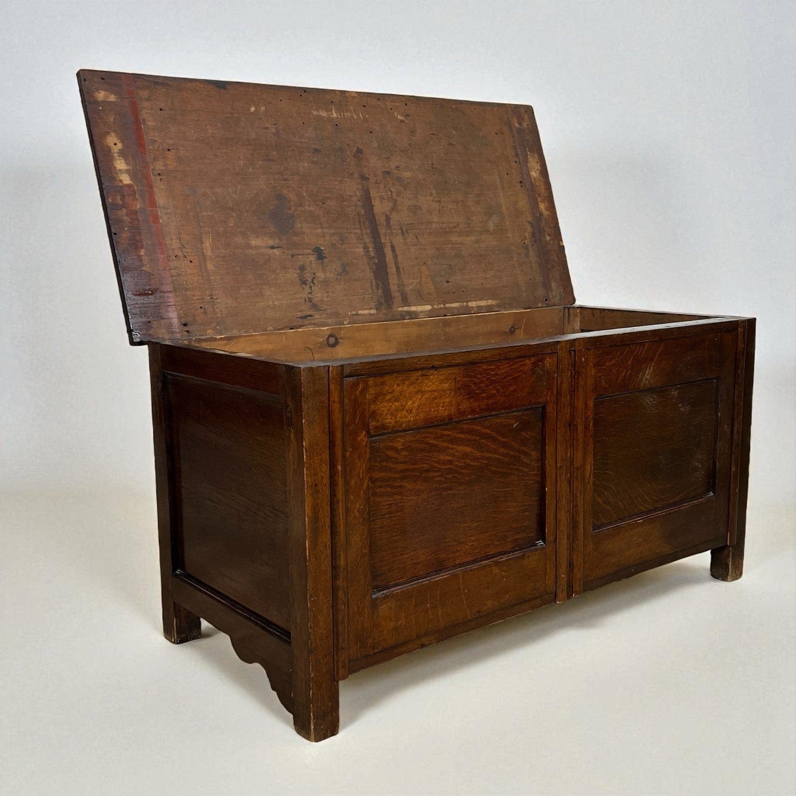 Antica Cassapanca Inglese in legno di rovere Epoca 800 Baule Panca  Madia Cassa Categoria  Casse & Bauli