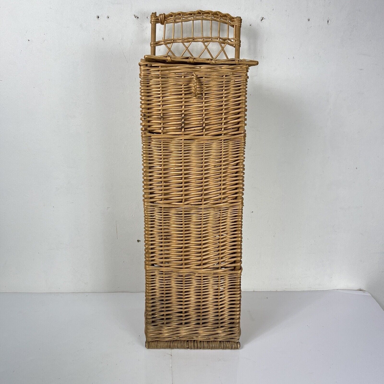 Antica Cesta in Vimini vintage porta pane Baguette cestino shabby portaombrelli Categoria  Vintage
