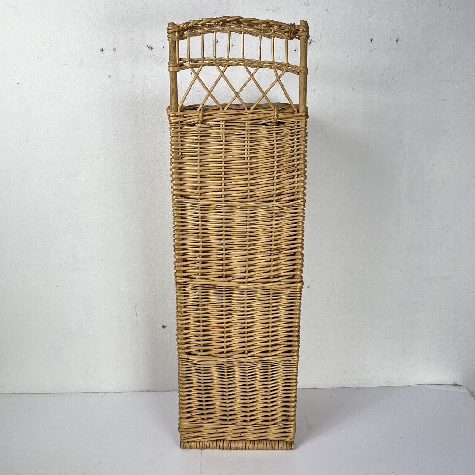 Antica Cesta in Vimini vintage porta pane Baguette cestino shabby portaombrelli Categoria  Vintage