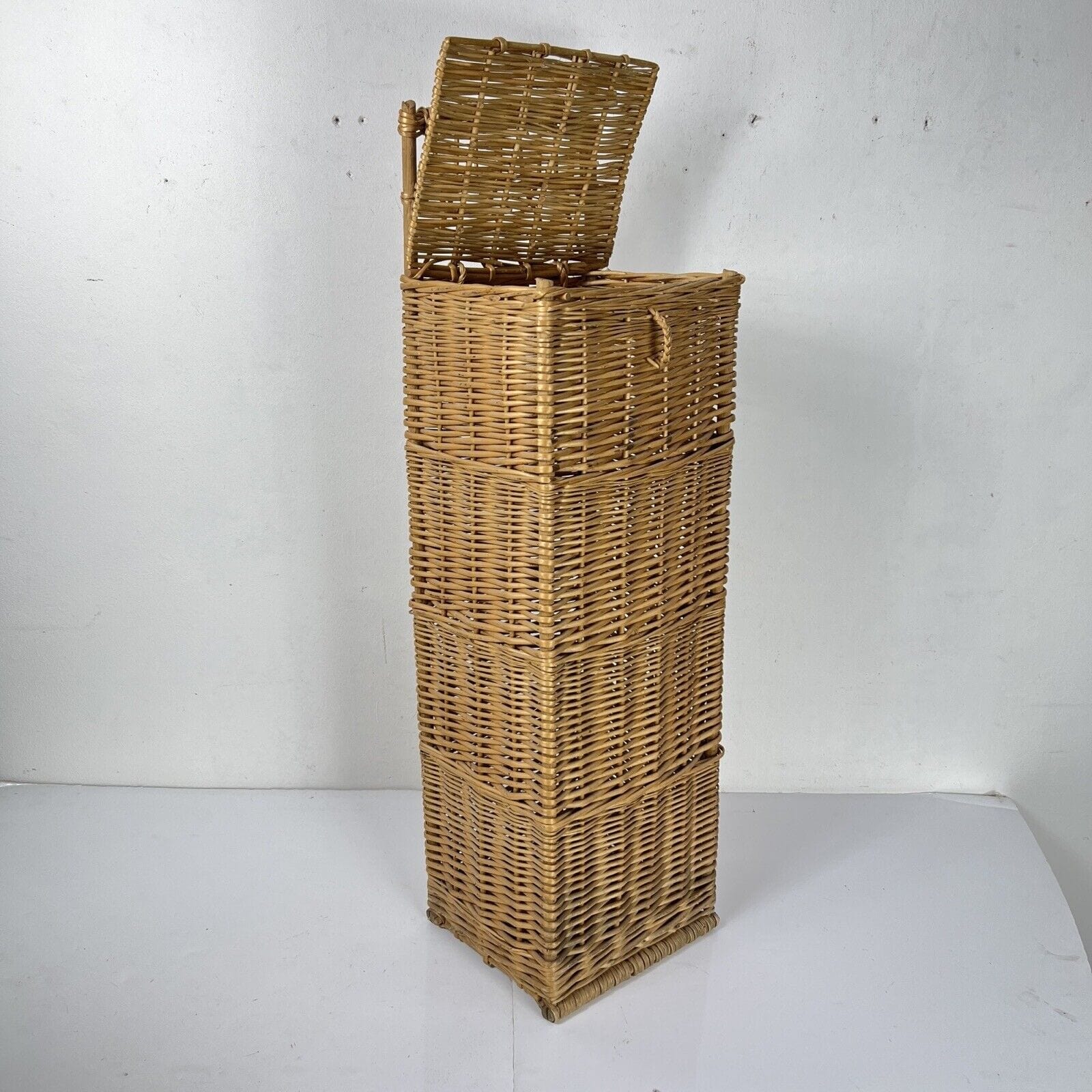 Antica Cesta in Vimini vintage porta pane Baguette cestino shabby portaombrelli Categoria  Vintage