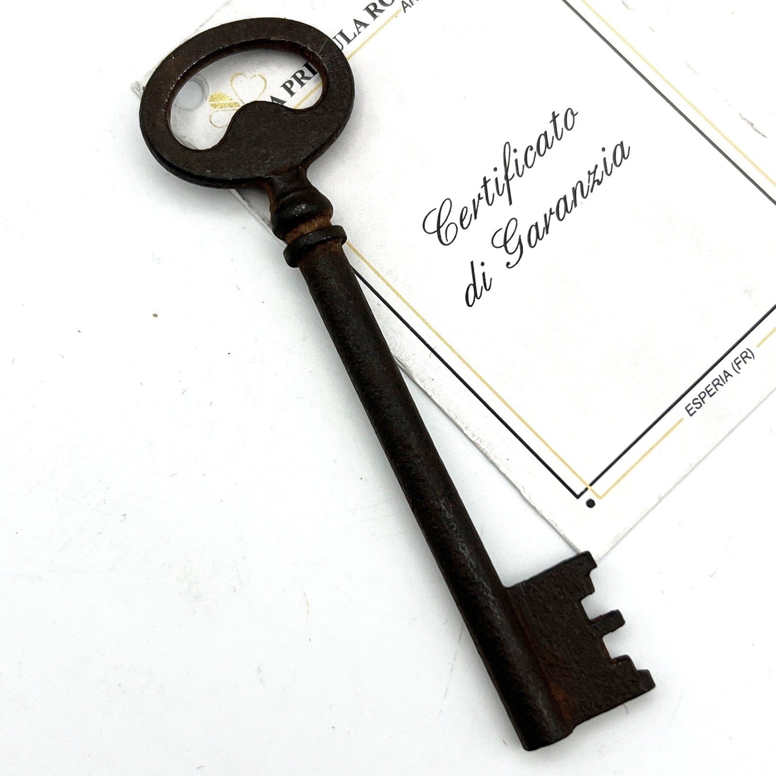 Antica chiave in ferro battuto grande per porta serratura vecchia ferramenta c4 Categoria  Accessori & Ferramenta d'epoca