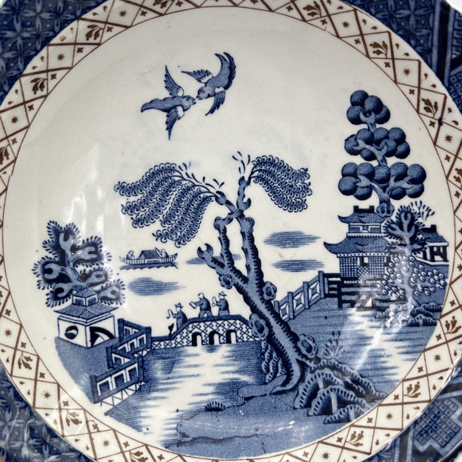 Antica Ciotola in ceramica blu Serie Old Willow scodella Piatto da colazione 900 Categoria  Piatti e Piattini