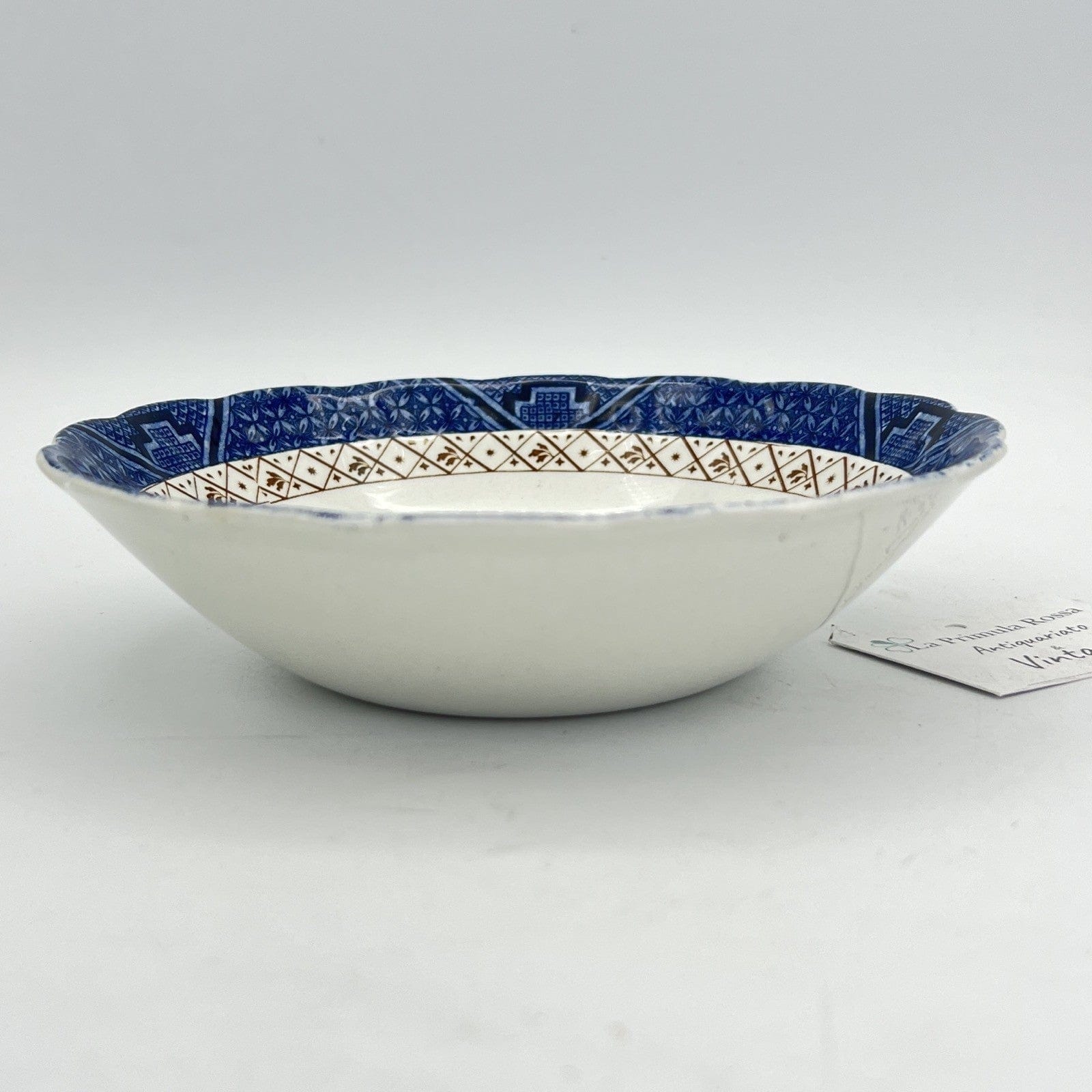 Antica Ciotola in ceramica blu Serie Old Willow scodella Piatto da colazione 900 Categoria  Piatti e Piattini
