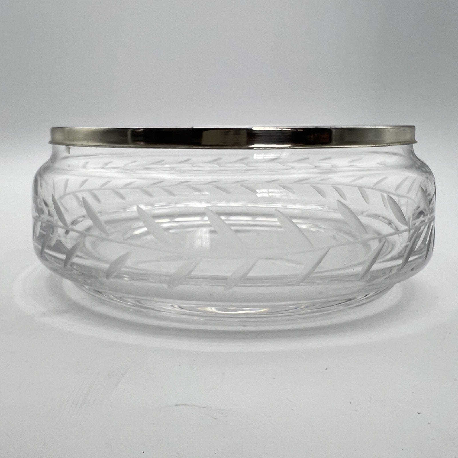 Antica ciotola porta bon bon in Argento 800 Cristallo vetro serigrafato anni 70 Categoria  Sheffield & Argento