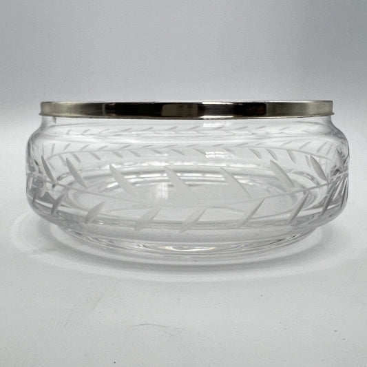 Antica ciotola porta bon bon in Argento 800 Cristallo vetro serigrafato anni 70 Categoria  Sheffield & Argento