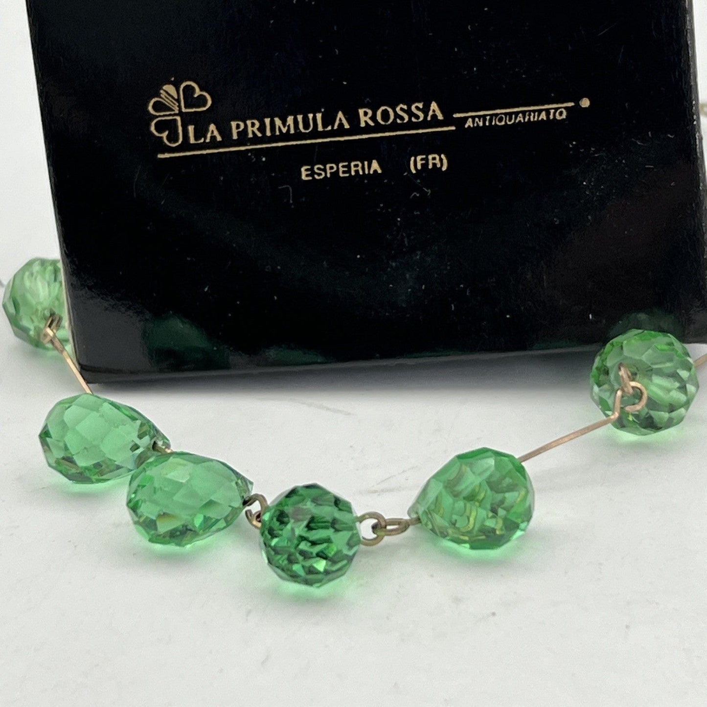 Antica Collana da per donna Collier con perle in cristallo Verde girocollo '30 Categoria  Bigiotteria & Accessori