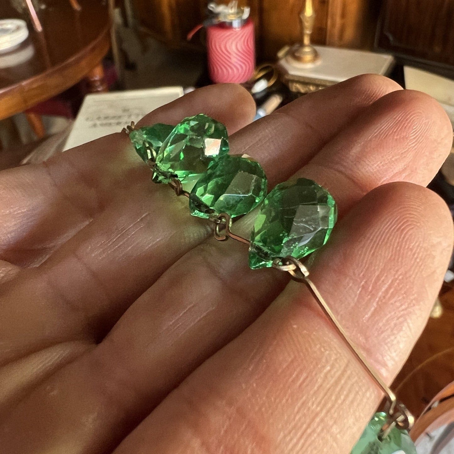 Antica Collana da per donna Collier con perle in cristallo Verde girocollo '30 Categoria  Bigiotteria & Accessori