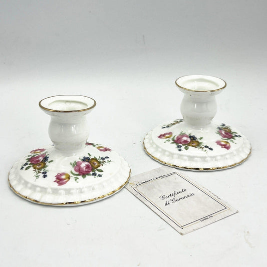 Antica Coppia di Porta candela singolo in porcellana inglese  candelabro candele Categoria  Altro