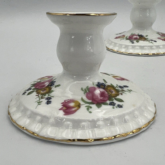 Antica Coppia di Porta candela singolo in porcellana inglese  candelabro candele Categoria  Altro