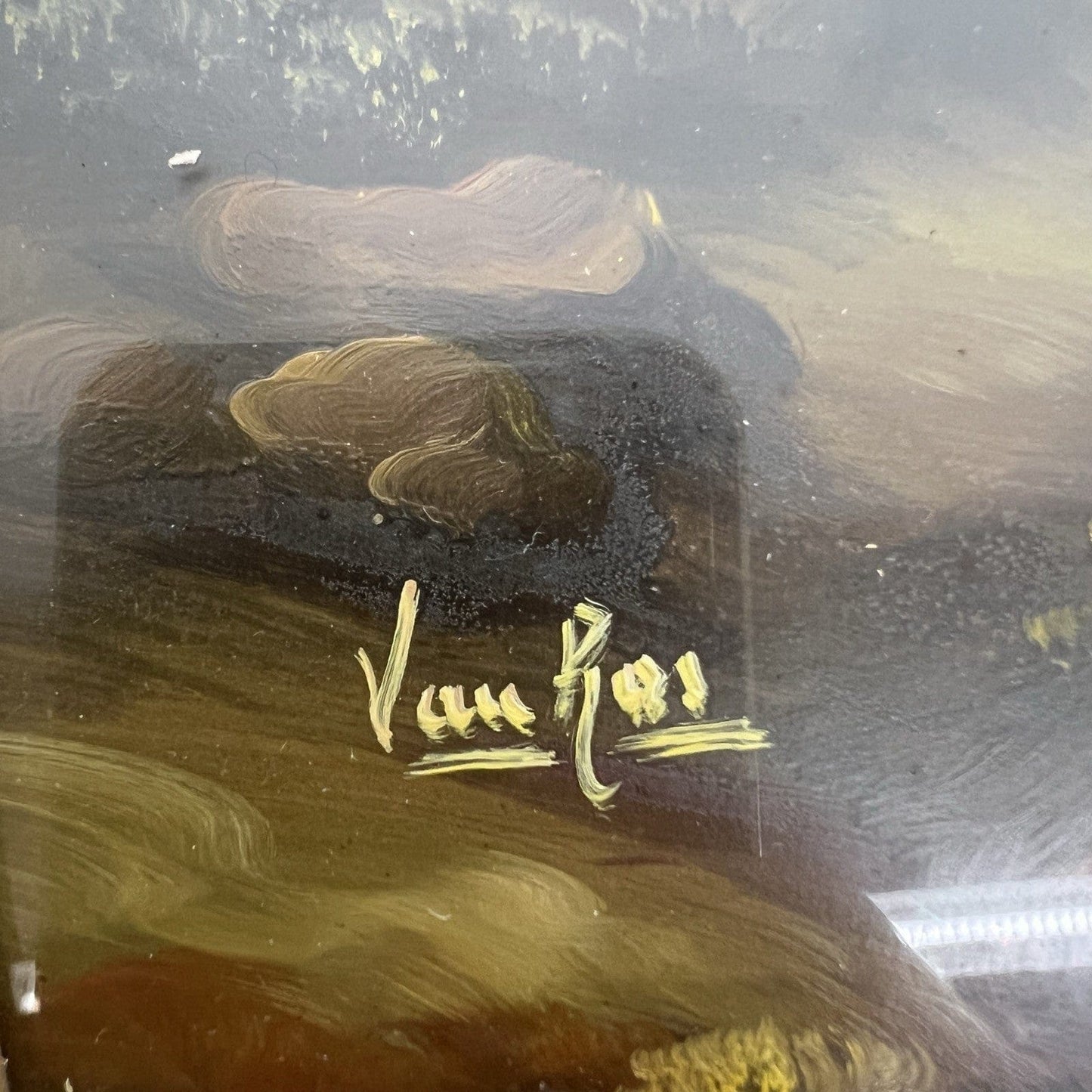 Antica Coppia di quadri Ovali dipinti a Olio su rame firmati in legno Oro Categoria  Quadri