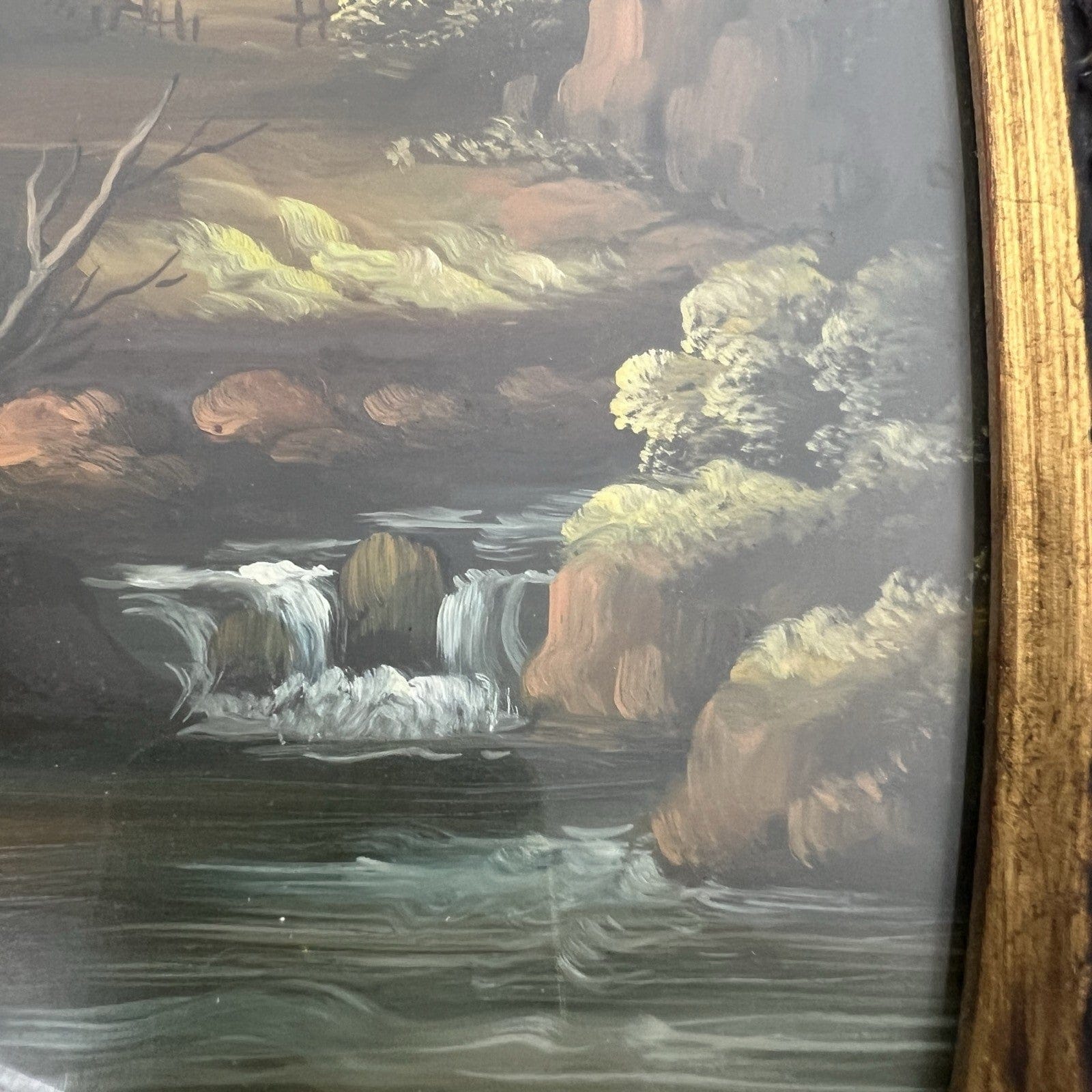 Antica Coppia di quadri Ovali dipinti a Olio su rame firmati in legno Oro Categoria  Quadri