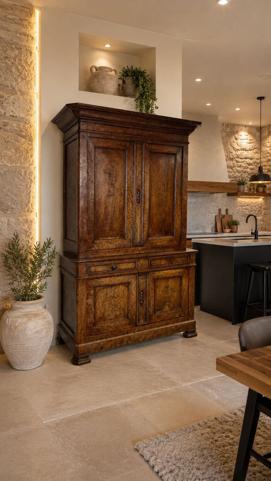 Antica Credenza epoca 800 Armadio libreria stile Direttorio Stipo Madia In noce Categoria  Vetrine