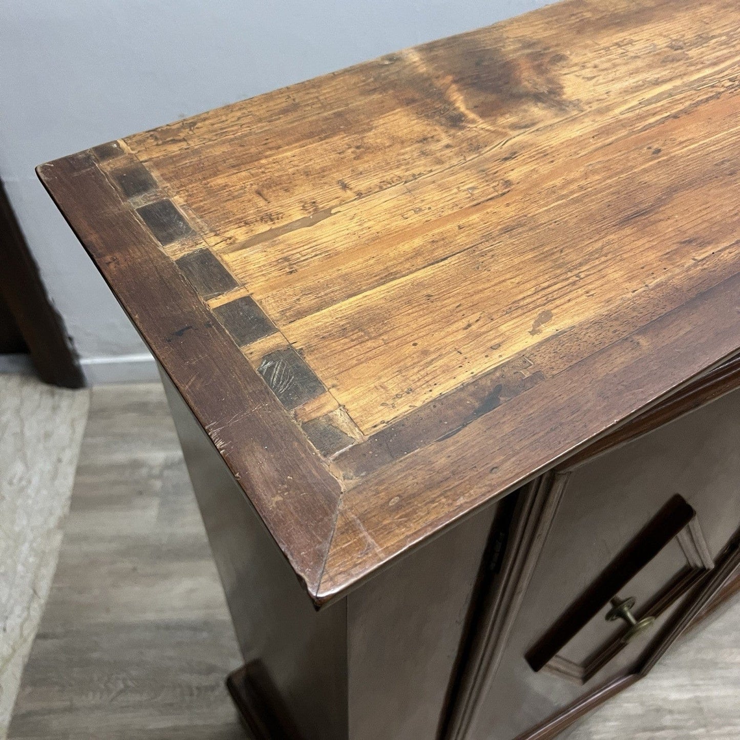 Antica Credenza Madia Servante Italiana d' Epoca 800 in legno di noce Stretta Categoria  Servante - Servantini