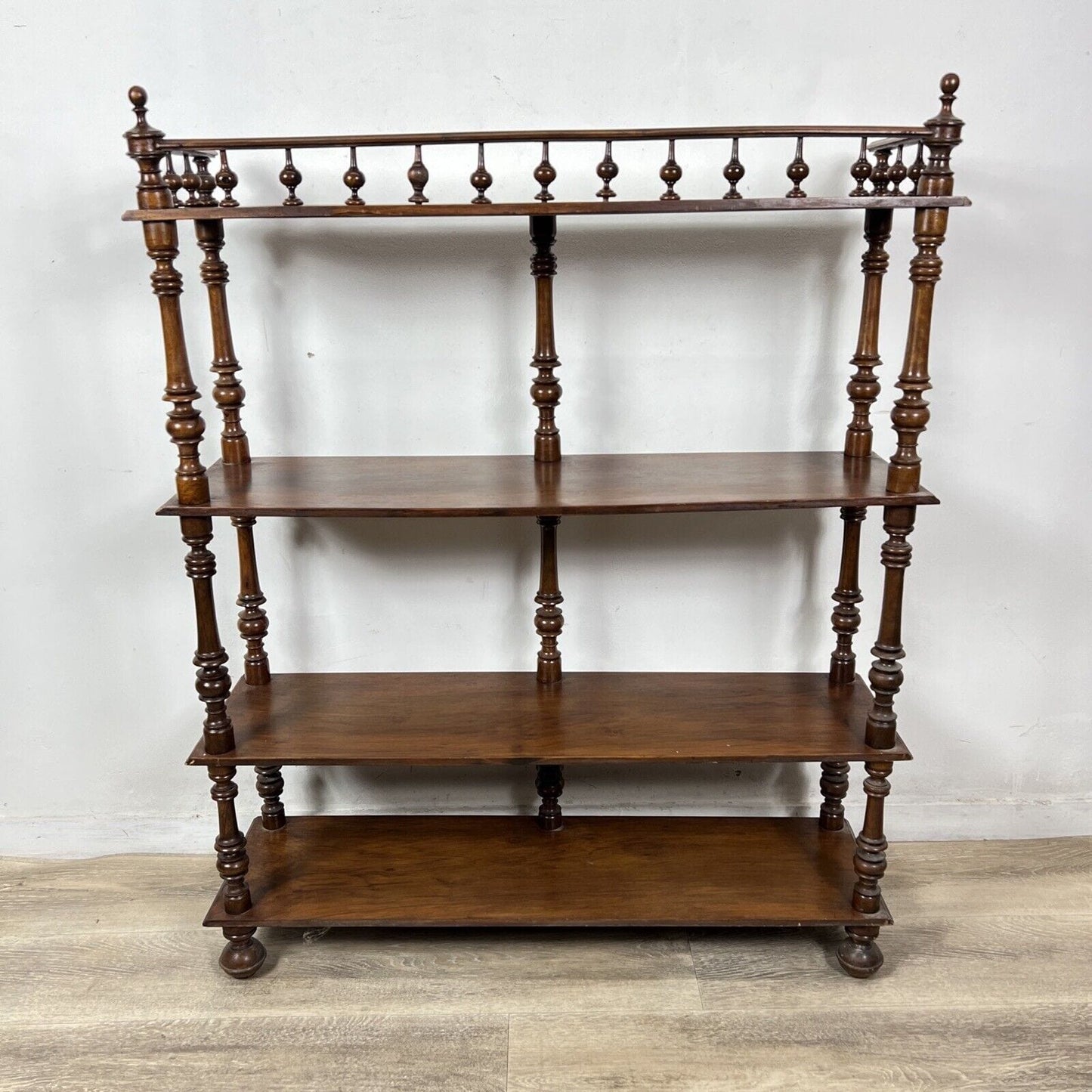 Antica Etagere libreria in legno noce mobile d'epoca 800 a più ripiani scaffale Categoria  Vetrine