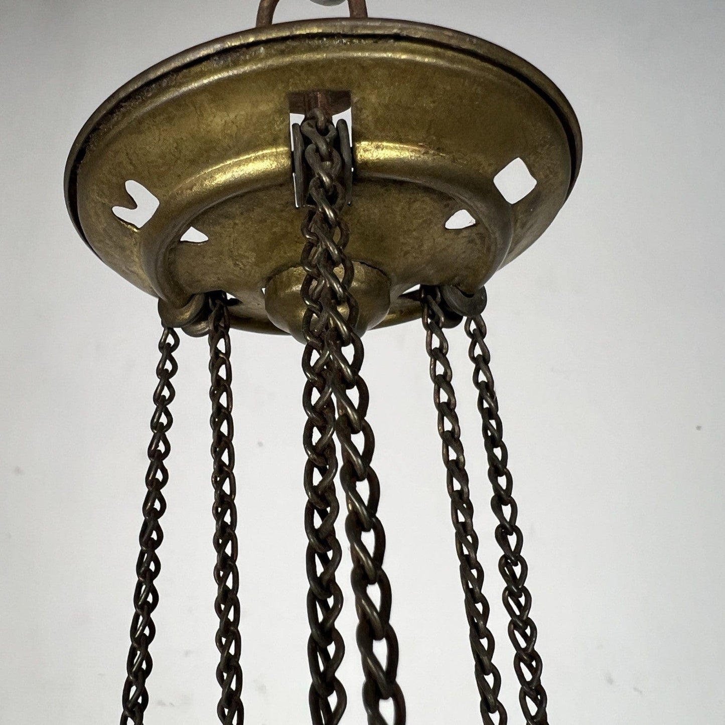 Antica Lanterna a sospesione Stile Liberty in vetro soffiato Blu Anni '30 ottone Categoria  Lampade Appliques