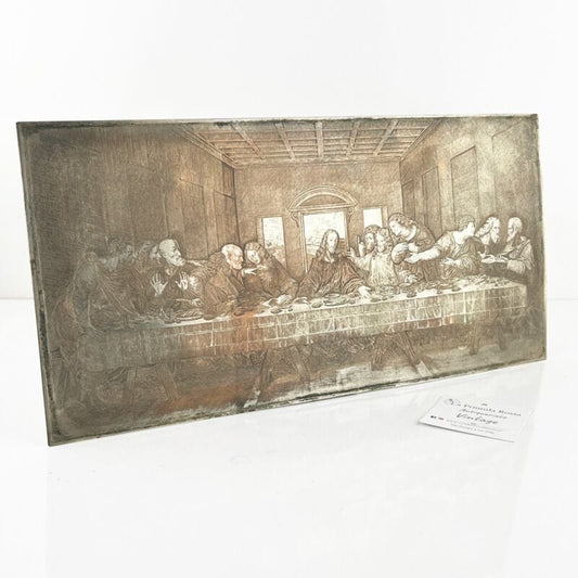 Antica lastra in Rame e Argento Ultima Cena Matrice per incisioni epoca 800 Gesu Categoria  Oggetti sacri - rosari