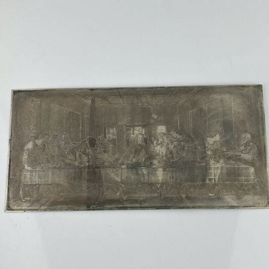 Antica lastra in Rame e Argento Ultima Cena Matrice per incisioni epoca 800 Gesu Categoria  Oggetti sacri - rosari