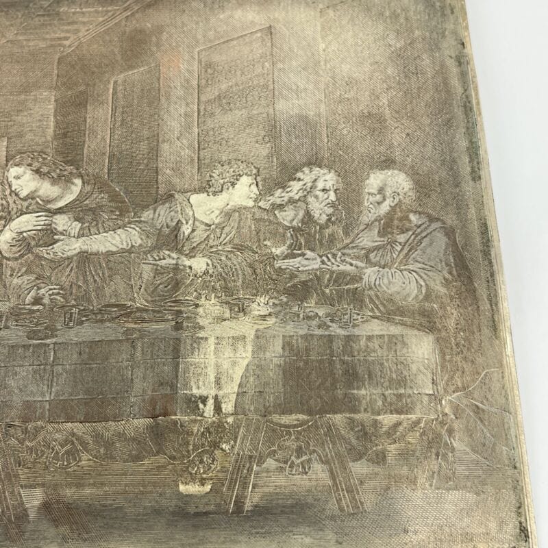 Antica lastra in Rame e Argento Ultima Cena Matrice per incisioni epoca 800 Gesu Categoria  Oggetti sacri - rosari