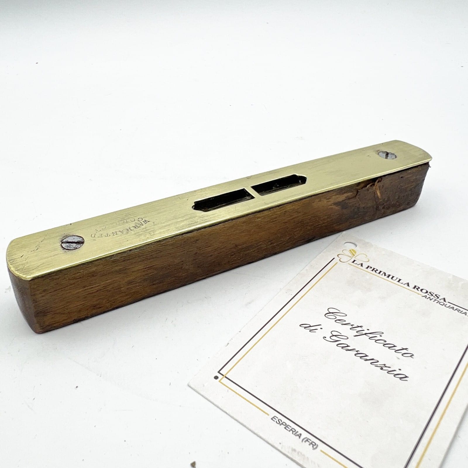 Antica livella a bolla in legno e ottone vecchio strumento vintage Inglese Categoria  Attrezzi e Strumenti
