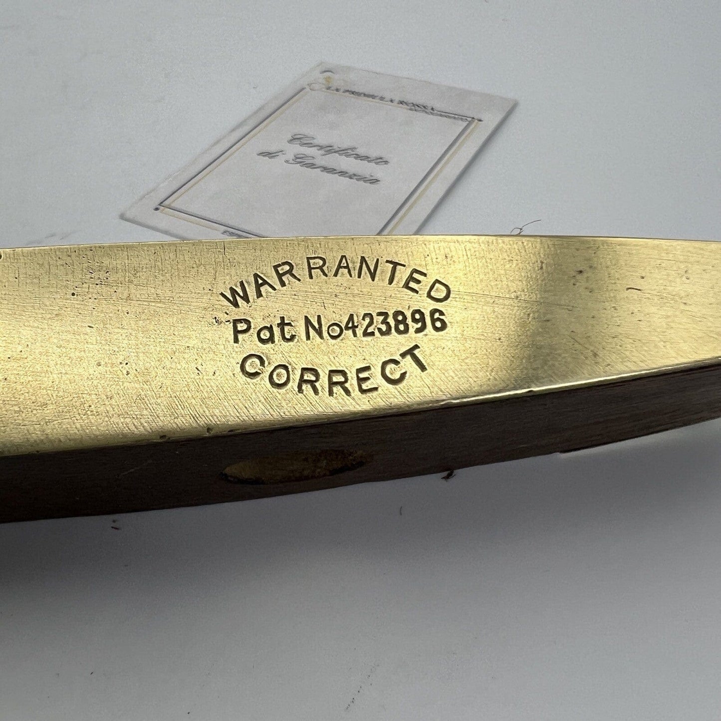 Antica livella da due bolle in legno ottone vecchio strumento vintage Inglese Categoria  Attrezzi e Strumenti