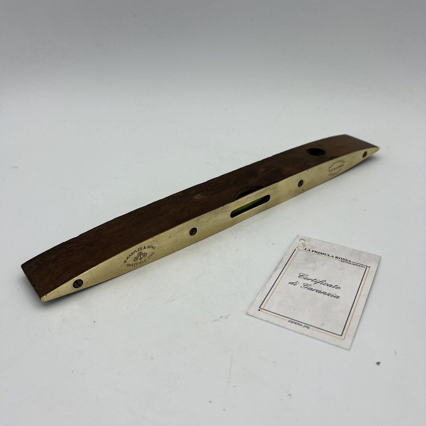 Antica livella da due bolle in legno ottone vecchio strumento vintage Inglese Categoria  Attrezzi e Strumenti