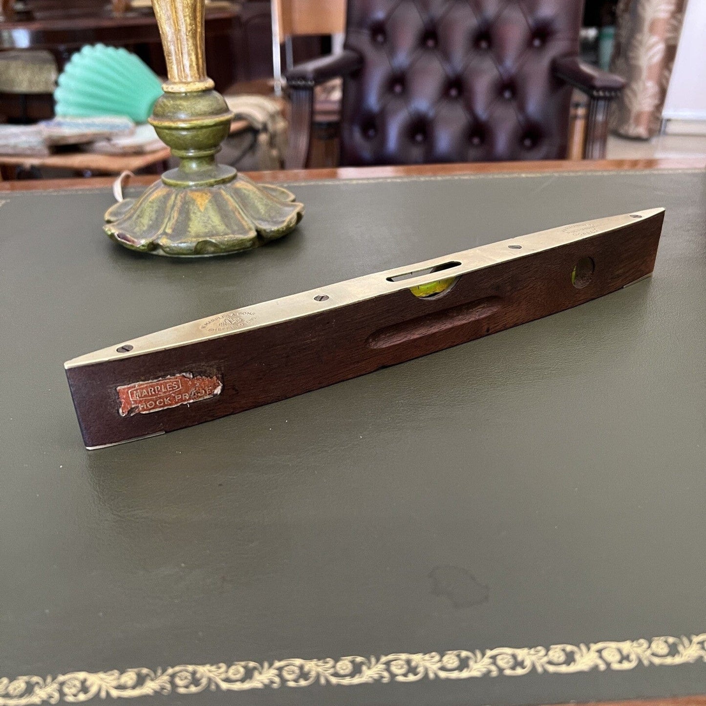 Antica livella da due bolle in legno ottone vecchio strumento vintage Inglese Categoria  Attrezzi e Strumenti