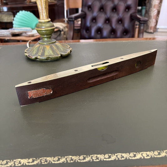 Antica livella da due bolle in legno ottone vecchio strumento vintage Inglese Categoria  Attrezzi e Strumenti