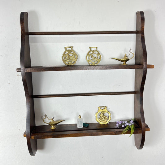 Antica Mensola in legno Piattaia a giorno Pensile sospesa d'epoca da parete Categoria  Mensole