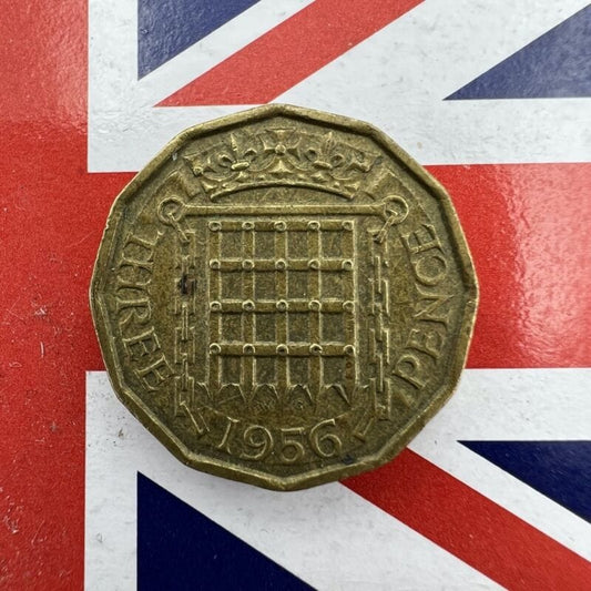 Antica Moneta Inglese Regina Elisabetta tre 3 THREE Pence Anno 1956  Regno Unito Categoria  Monete e banconote:Monete antiche:Altro monete antiche