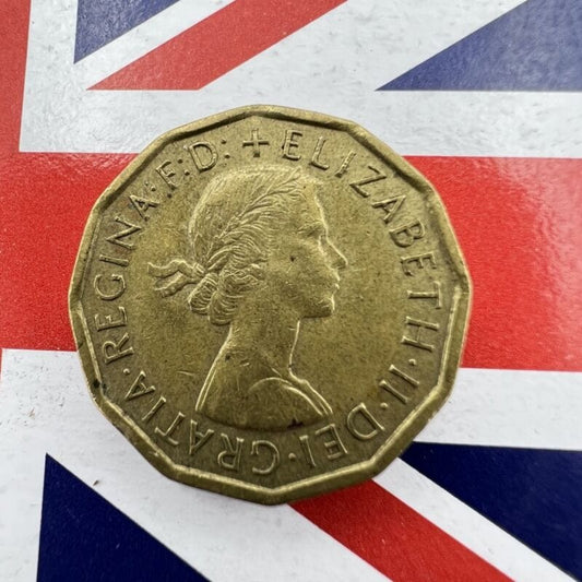 Antica Moneta Inglese Regina Elisabetta tre 3 THREE Pence Anno 1964  Regno Unito Categoria  Monete e banconote:Monete antiche:Altro monete antiche