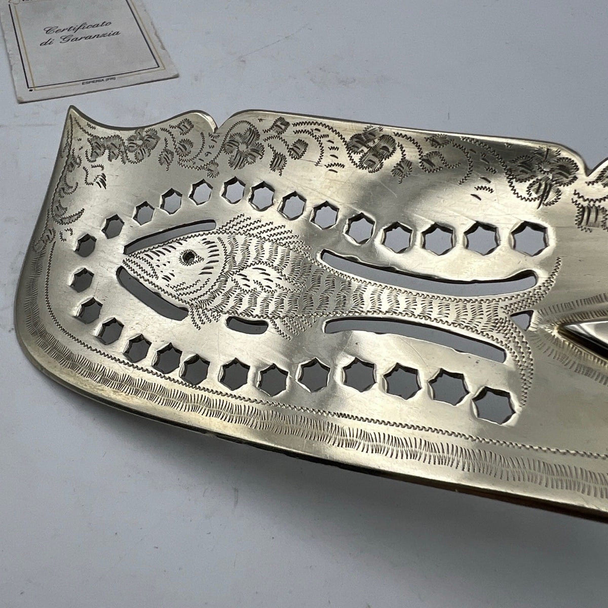 Antica Paletta da servizio per  pesce in Argento Placcata Sheffield traforata Categoria  Silver plated sheffield style