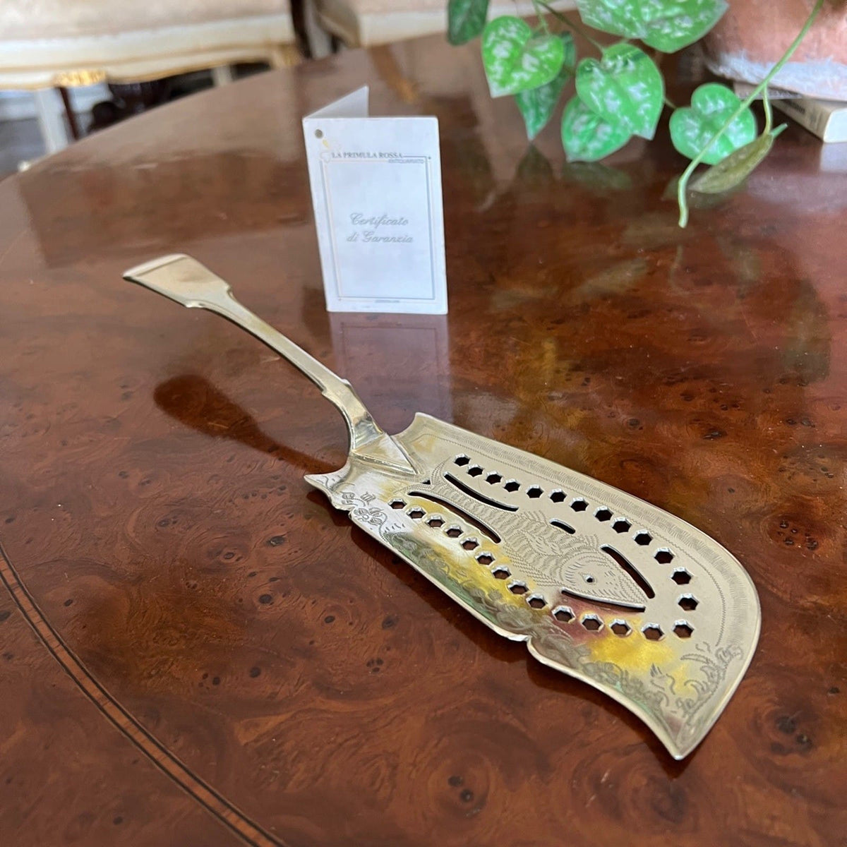 Antica Paletta da servizio per  pesce in Argento Placcata Sheffield traforata Categoria  Silver plated sheffield style