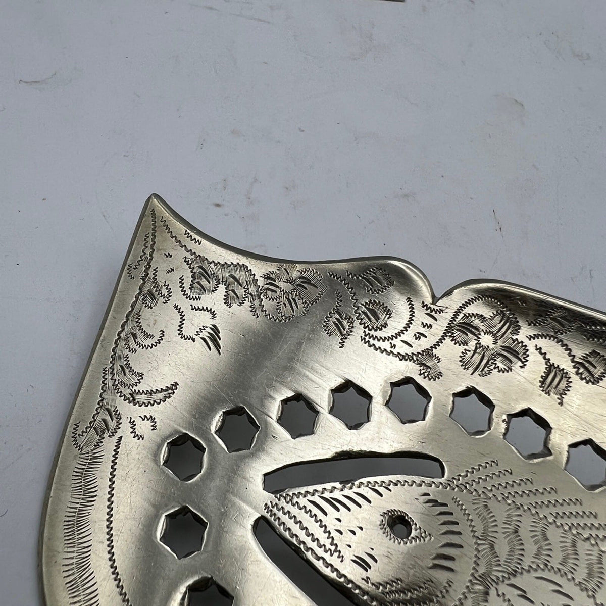 Antica Paletta da servizio per  pesce in Argento Placcata Sheffield traforata Categoria  Silver plated sheffield style