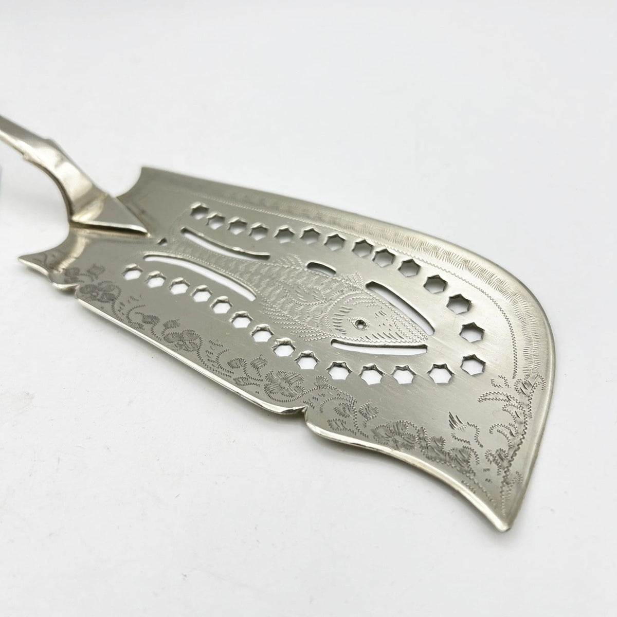 Antica Paletta da servizio per  pesce in Argento Placcata Sheffield traforata Categoria  Silver plated sheffield style