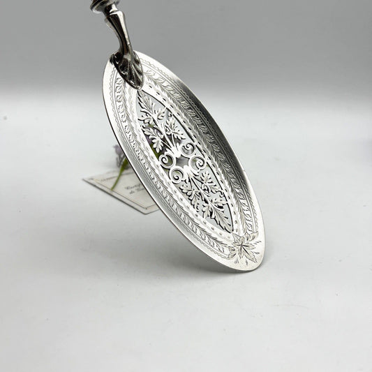 Antica Paletta da servizio pesce in Sheffield e Argento 925 per dolci traforata Categoria  Silver plated sheffield style