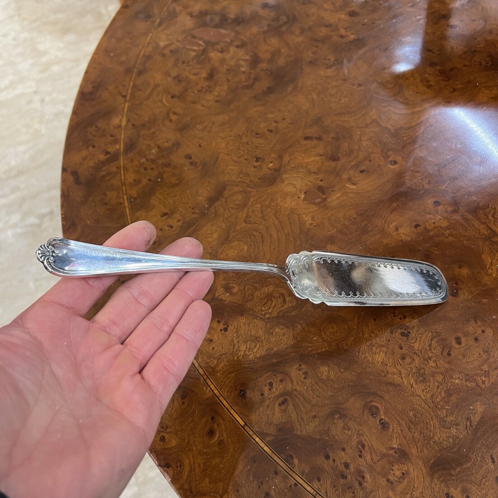 Antica Paletta dolce in argento sheffield posata da tavola per crostata e torta Categoria  Silver plated sheffield style